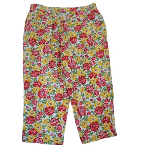 Jones New York Sport Palm Desert Floral Print Capri Pants Stretch Women's 16W - Picture 2 of 10